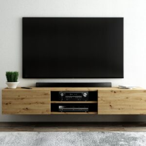 Wisząca szafka RTV Loft z otwartymi półkami