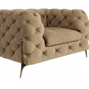 Fotel Pikowany Glamour Tapicerowany Nowoczesny