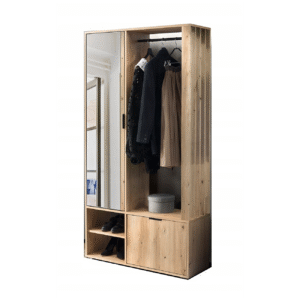 Przedpokojowa garderoba z lustrzanym frontem