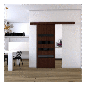 Drzwi Przesuwane z małymi szybami