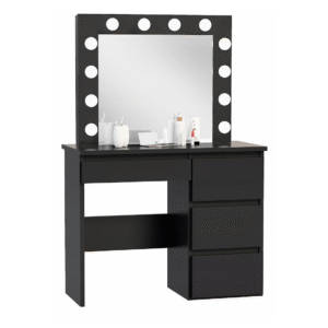 Czarna Toaletka z Oświetleniem i Lustrem