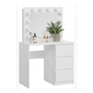 Biała Toaletka z Oświetleniem i Lustrem